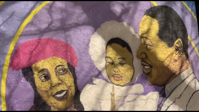 Bronzeville mural, as seen in “student film, “Bronzeville Documentary.”