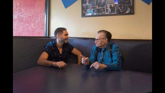 Interviewing Larry King (Courtesy Alex Banayan)