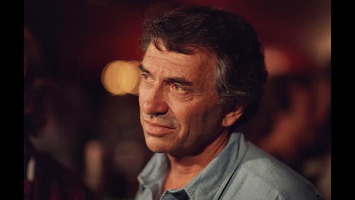 Bill Graham between takes during the filming of “A '60s Reunion with Bill Graham: A Night at the Fillmore,” 1986. (Courtesy of Ken Friedman)