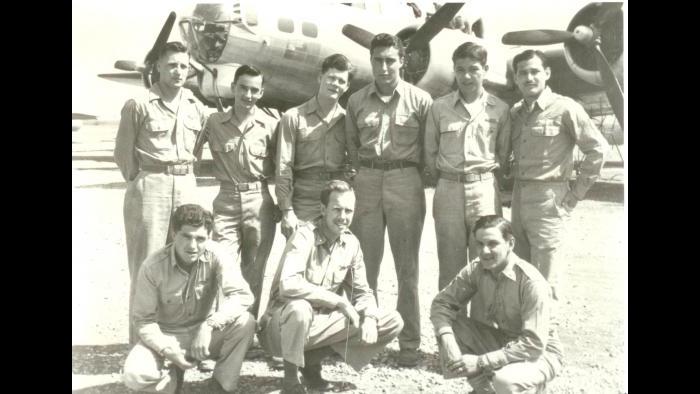 Norman Lear, top right, and bomb crew (Courtesy of Norman Lear)