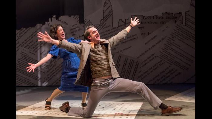 Jackson Evans as Alan Zweibel and Dana Tretta as Gilda Radner in “Bunny Bunny” (Photo: Brett A. Beiner)