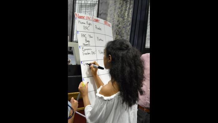 Arsima Araya registers a Criminal Justice PAC. (Kristen Thometz / Chicago Tonight)