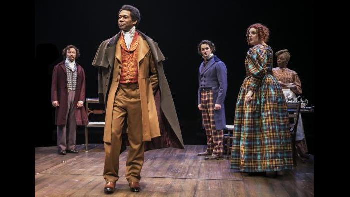 Dion Johnstone, center, portrays Ira Aldridge in Chicago Shakespeare Theater’s production of “Red Velvet.” (Photo by Liz Lauren)