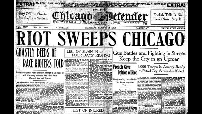 The Chicago race riots of 1919 (Courtesy of the Chicago Defender)