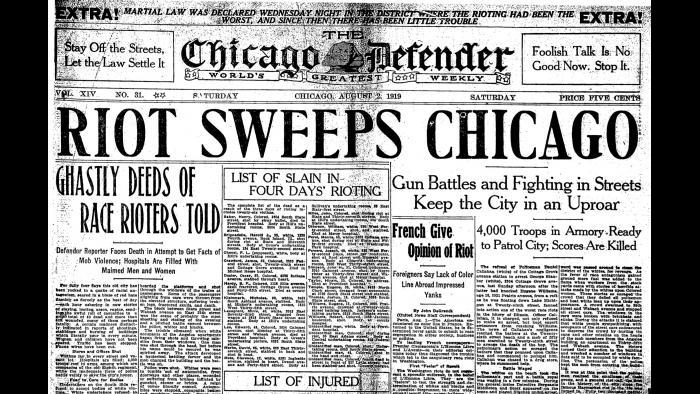 The Chicago race riots of 1919 (Courtesy of the Chicago Defender)