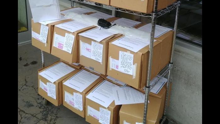 Orders ready for delivery. (Courtesy of Closed Loop Farms)