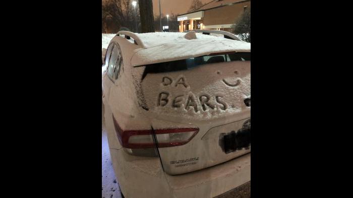My WTTW coworker thought I’d enjoy this little message on my car. Too bad I’m a Packers fan. Go Pack Go! (Submitted by Crystin Immel)