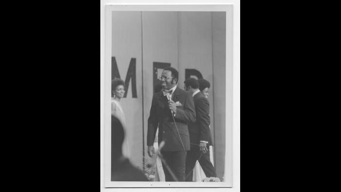 Curtis at the Miss Black America pageant 1969. (Courtesy the author’s collection)