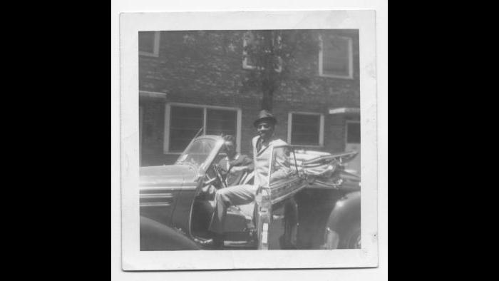 Curtis at age 18 with his first car, a 1952 Mercedes, at Cabrini-Green in 1960. (Courtesy the author’s collection)