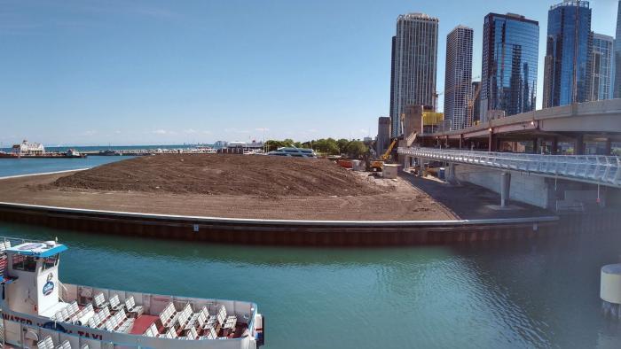 DuSable Park in 2020, soil remediation and seawall construction completed. (U.S. Environmental Protection Agency)