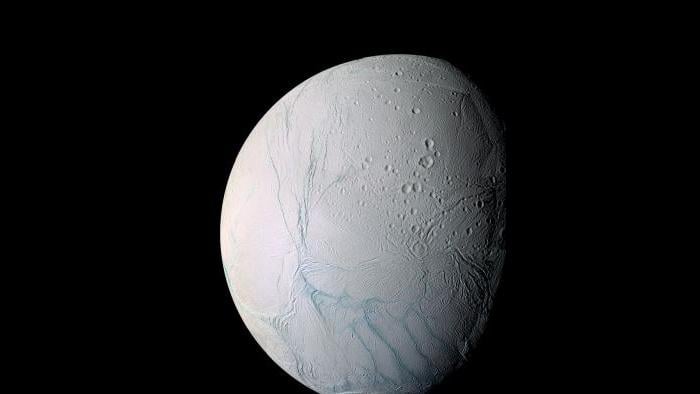 Saturn’s moon Enceladus (Courtesy of NASA)