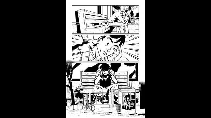 Chicago comic artist Ed Siemienkowicz inked the first page of “F*cking Forty,” before his death in 2017. (Courtesy of F*cking Forty)
