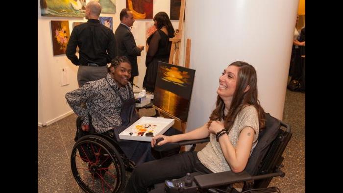 Mouth painters Antonio Davis and Mariam Paré will be featured at this year’s Art in Motion fundraiser. (Jeffrey Ross Photography)