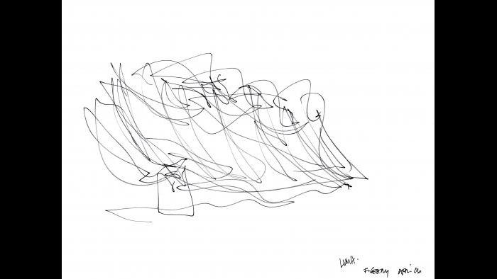 Gehry's sketch for the Louis Vuitton Foundation in Paris. (Gehry Partners LLC / Fondation Louis Vuitton)