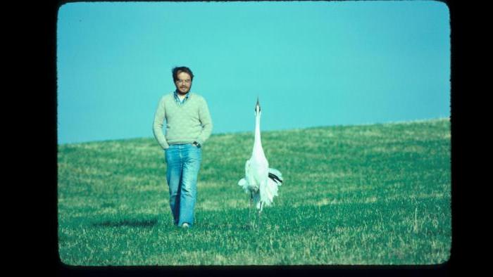 George Archibald and Tex (Photo/International Crane Foundation) 