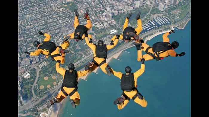 The Golden Knights parachute team. (Courtesy City of Chicago)