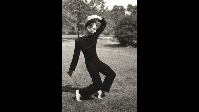 Merce Cunningham, 1948. (Hazel Larsen Archer / Courtesy of the Estate of Hazel Larsen Archer and the Black Mountain College Museum + Arts Center)