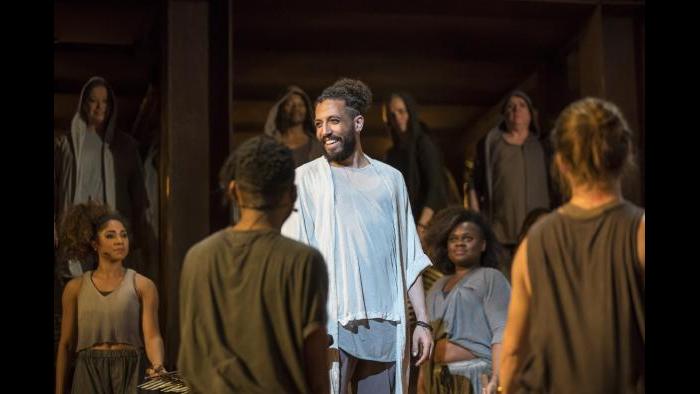 Heath Saunders, center, in “Jesus Christ Superstar.” (Photo credit: Todd Rosenberg)