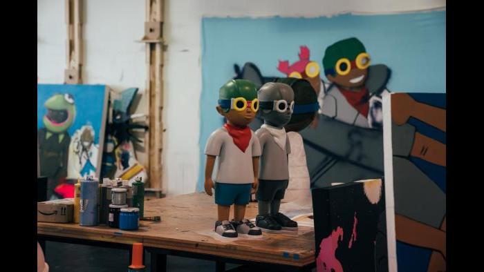 Hebru Brantley’s studio. (Photo: Max Schreier)