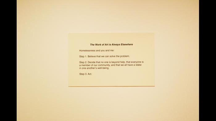 Text that summarizes the mission of the "House" exhibit that will be on display through March 5. (Maya Miller / Chicago Tonight)