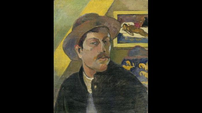 Paul Gauguin. Self-Portrait with Hat, winter 1893–94. Musée d’Orsay, Paris, acquired with the participation of an anonymous Canadian donation, 1966.