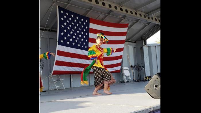 Chasity Kasir performs an Indonesian dance at the annual Skokie Festival. (Photo courtesy Chasity Kasir)