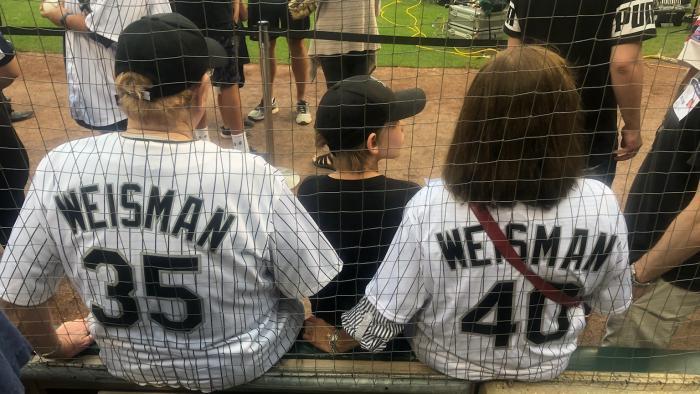 Joel, Holden and Analee Weisman wait for Joel's big moment.