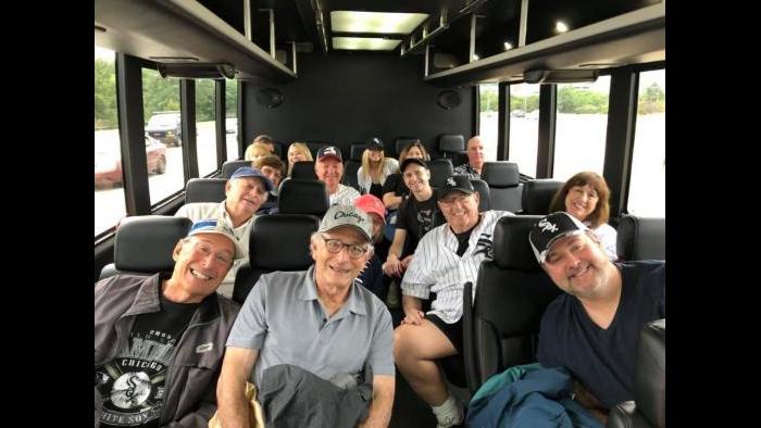 Joel Weisman, friends and family travel to Guaranteed Rate Field for Weisman's big night on Monday, Aug. 6, 2018.