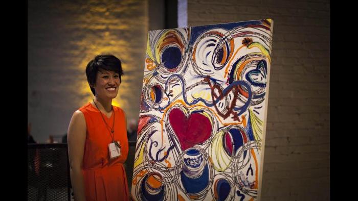 Brushes with Cancer artist Lucie Ann Chen at last year’s event. (Ben Kurstin)
