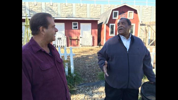 Michael Howard, right, at Eden Place Nature Center (Brandis Friedman)