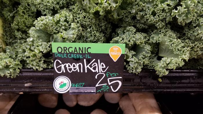 Organic kale from Deer Creek, Ill.: 2 for $5 in Edgewater