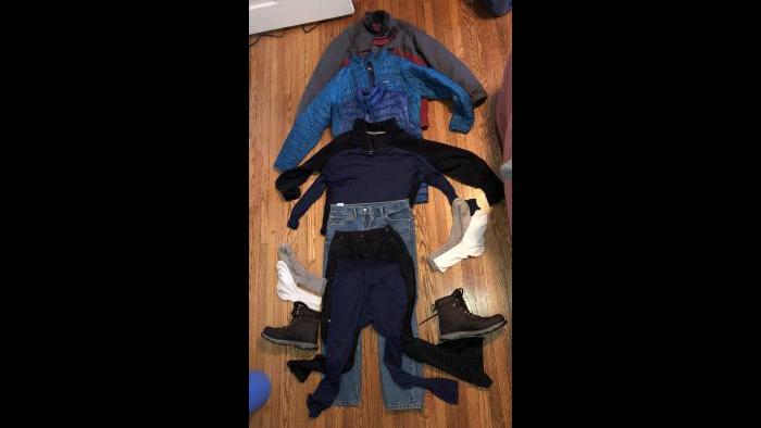 Here are all the layers Jay Shefsky wore for his Wednesday, Jan. 30 walk outdoors. (Jay Shefsky / Chicago Tonight)