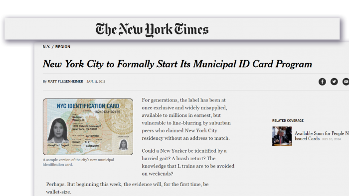 New York City’s municipal ID program gives cardholders discounted visits to cultural institutions, sports merchandise and local retailers. (Credit: NYTimes.com)