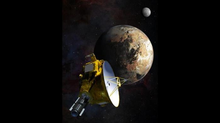 Artist’s concept of the New Horizons spacecraft. (Courtesy Johns Hopkins University Applied Physics Laboratory/Southwest Research Institute)
