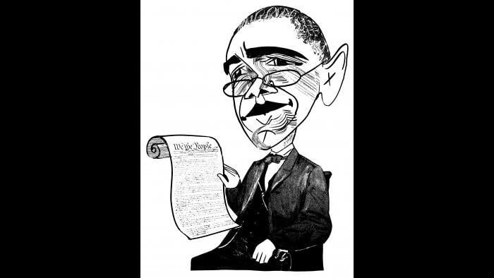 Barack Obama and the Constitution by Tom Bachtell (Courtesy of the artist)
