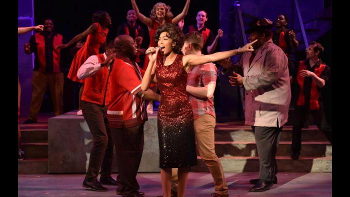 Aeriel Williams, center, in “Memphis.” (Photo by Michael Courier)