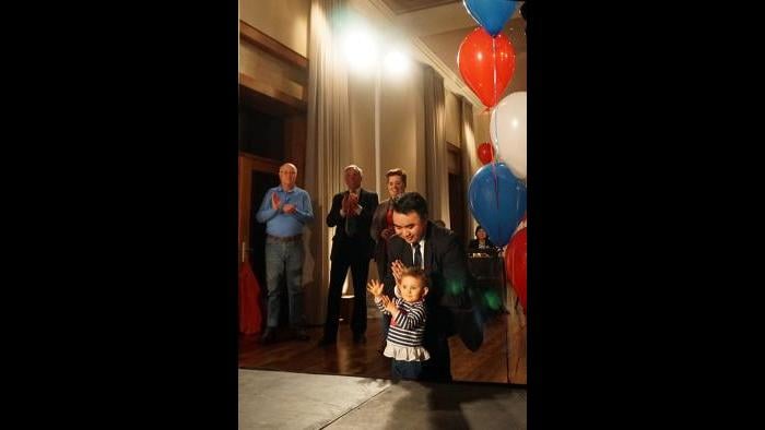 Duckworth's daughter, Abigail, was there to support her mother on Tuesday night. (Alex Silets)