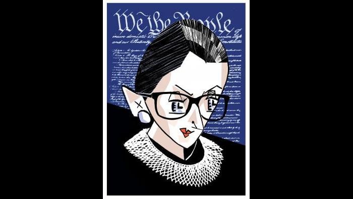 Ruth Bader Ginsburg by Tom Bachtell (Courtesy of the artist)