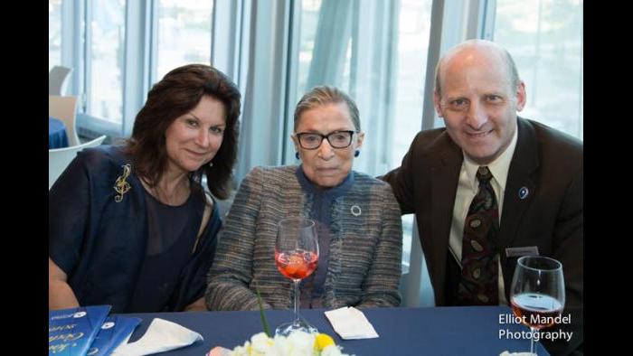Ruth Bader Ginsburg with members of her family at Cedille Records. (Courtesy of Jim Ginsburg)