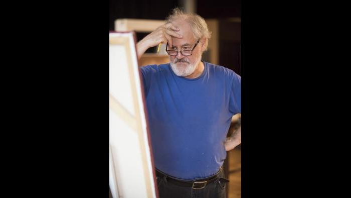 Rehearsing for “The Rembrandt” (Michael Brosilow / Steppenwolf Theatre)