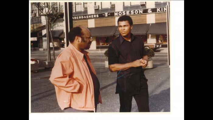 Richard Durham with Muhammad Ali, early 1970s. (Courtesy Clarice Durham)