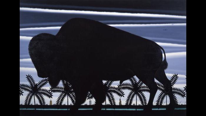 Roger Brown, American Buffalo—An Imaginary View of Chicago the Prairie, 1982. (Courtesy of the James R. Thompson Center)