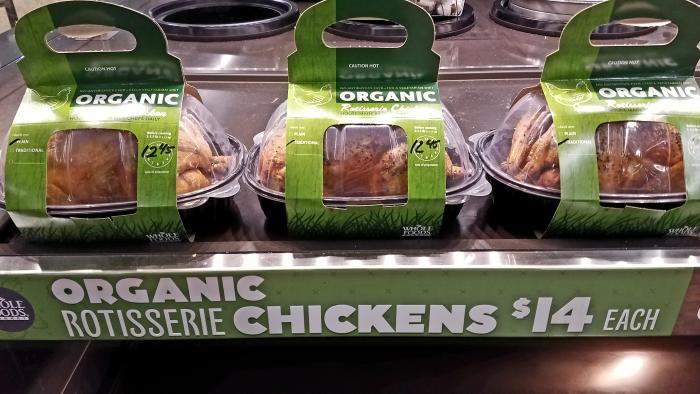 Organic rotisserie chicken: $14 in Edgewater