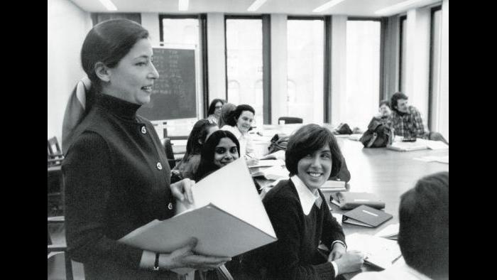 Ruth Bader Ginsburg teaching at Columbia Law School, 1972. Courtesy of Columbia Law School.