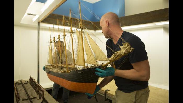 The museum decided in January 2015 to renovate the “Ships Gallery” exhibit space and conserve all of its model ships. (J.B. Spector / Museum of Science and Industry)
