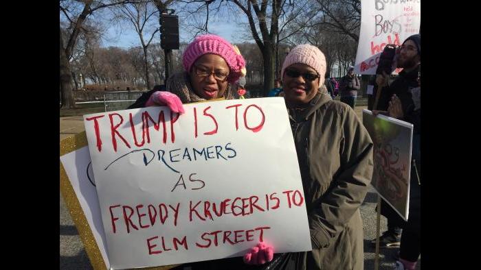 Linda Walker of Chicago and Beverly Foy of Elgin (Amanda Vinicky / Chicago Tonight)
