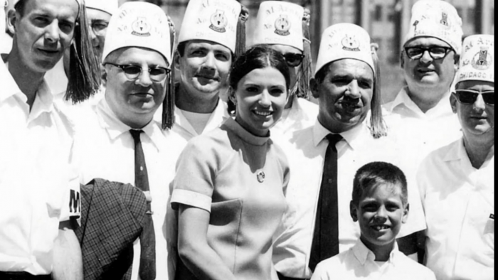 Justice Anne Burke, one of the leading forces behind the first games, stands with volunteers at the 1968 Games. (Courtesy of Special Olympics Chicago)