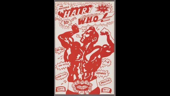 Jim Falconer, Art Green, Gladys Nilsson, Jim Nutt, Suellen Rocca, and Karl Wirsum. “The Portable Hairy Who!” 1966. The Art Institute of Chicago, gift of Gladys Nilsson and Jim Nutt.