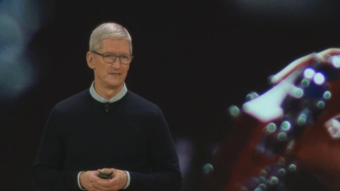 Apple CEO Tim Cook announced an updated iPad and several new education tech apps Tuesday morning at Lane Tech High School.