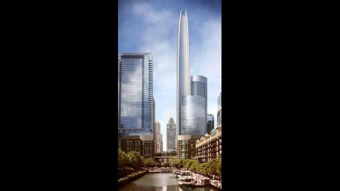 A rendering of Tribune Tower East, a proposal from developers CIM Group and Golub & Company, released by the City of Chicago.